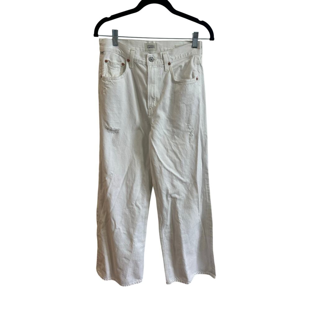 Citizens of Humanity Paloma Baggy Wide Leg Jeans White Sz 26 - Picture 3 of 9